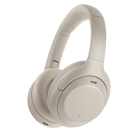 Sony WH-1000XM4 Wireless Noise Cancelling Bluetooth Over-Ear Headphones With Speak to Chat Function and Mic For Phone Call, Silver Universal